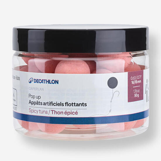 Bouillettes flottantes pêche de la carpe Pop-ups 16-18mm Spicy Tuna