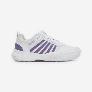 Zapatillas de tenis tierra batida mujer, Court Express 2 blanco violeta