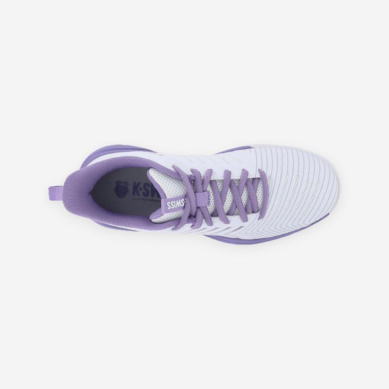 Încălțăminte de tenis pe zgură, Ultrashot Light alb mov damă