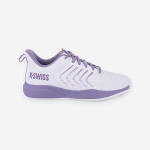 Zapatillas de tenis tierra batida mujer, Ultrashot Light blanco violeta