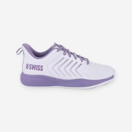 Chaussures de tennis terre battue femme, Ultrashot Light blanc violet