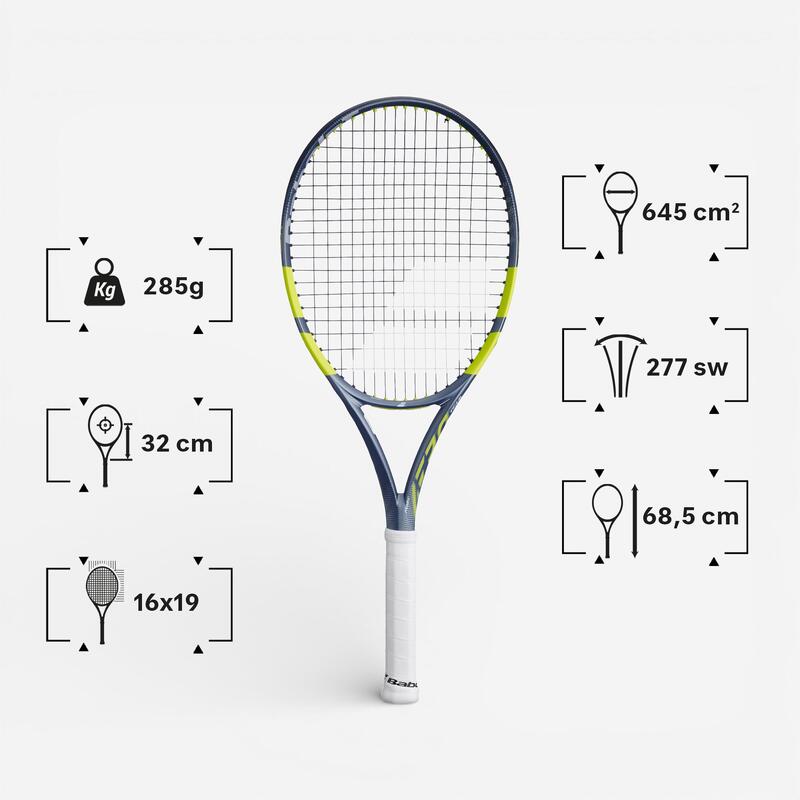 Yetişkin Kordajlı Tenis Raketi - 285 G - Gri/Sarı - Babolat Pure Aero Team Gen9