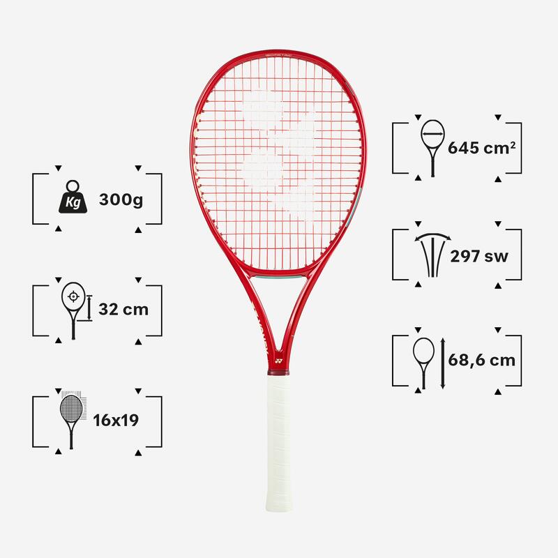 Rachetă de tenis 300g, Yonex VCORE 100 RUBY roșu, adulți