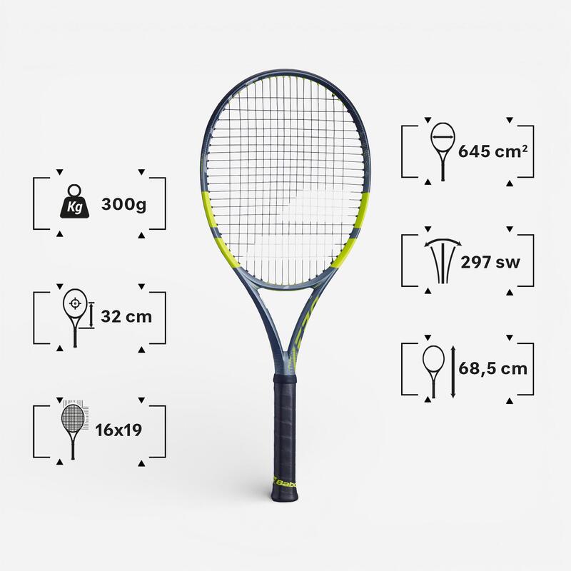 Rachetă de tenis 300g Babolat pure aero gen9 gri galben cu cordaj Adulți