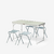 Table de camping pliante, 4 tabourets, 4 à 6 personnes, vert
