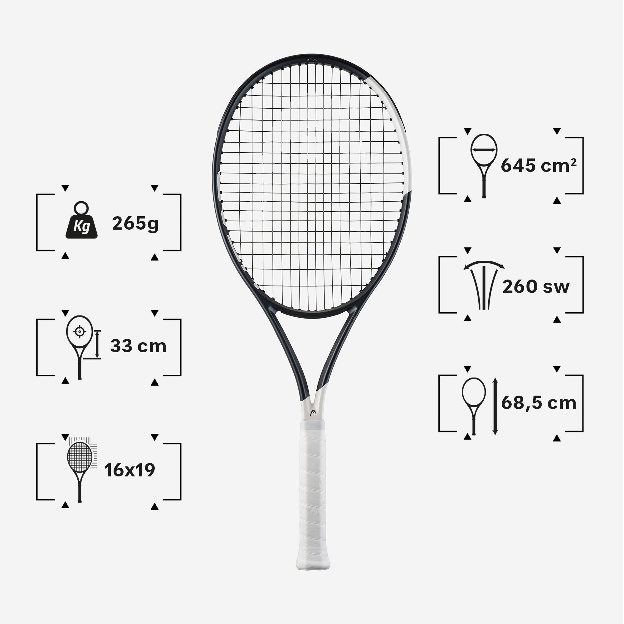 Raquette de tennis adulte 265g , Speed MP UL 2026 noir blanc 4/9