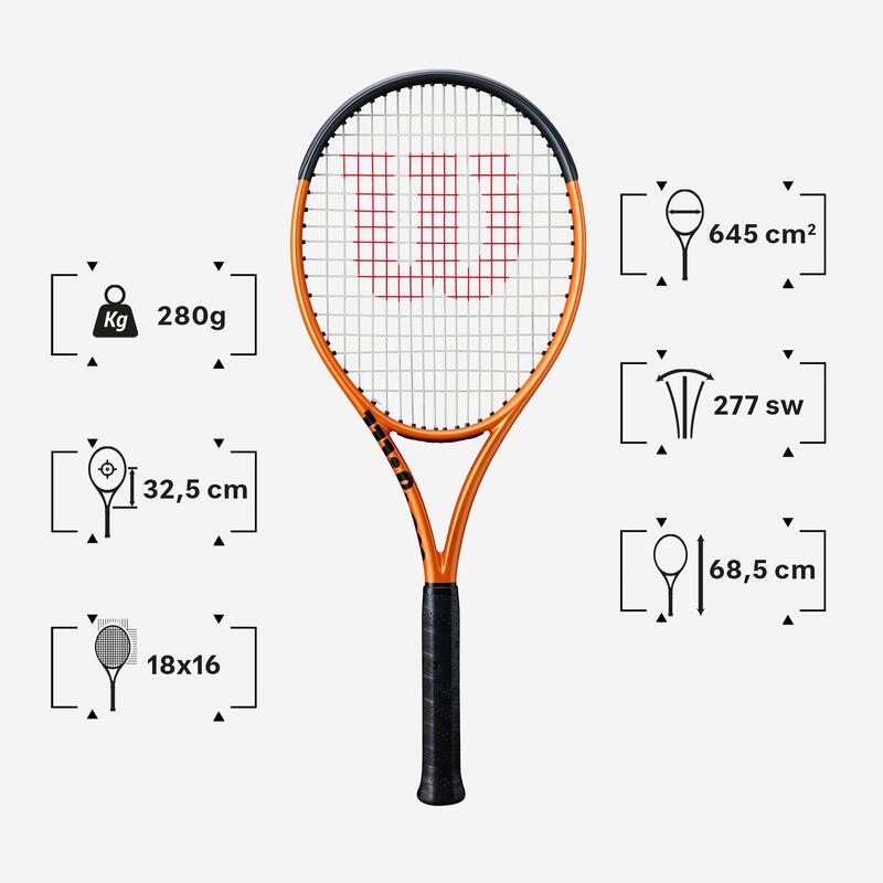 Yetişkin Tenis Raketi - 280 G - Turuncu - Wilson Burn 100LS V6.0