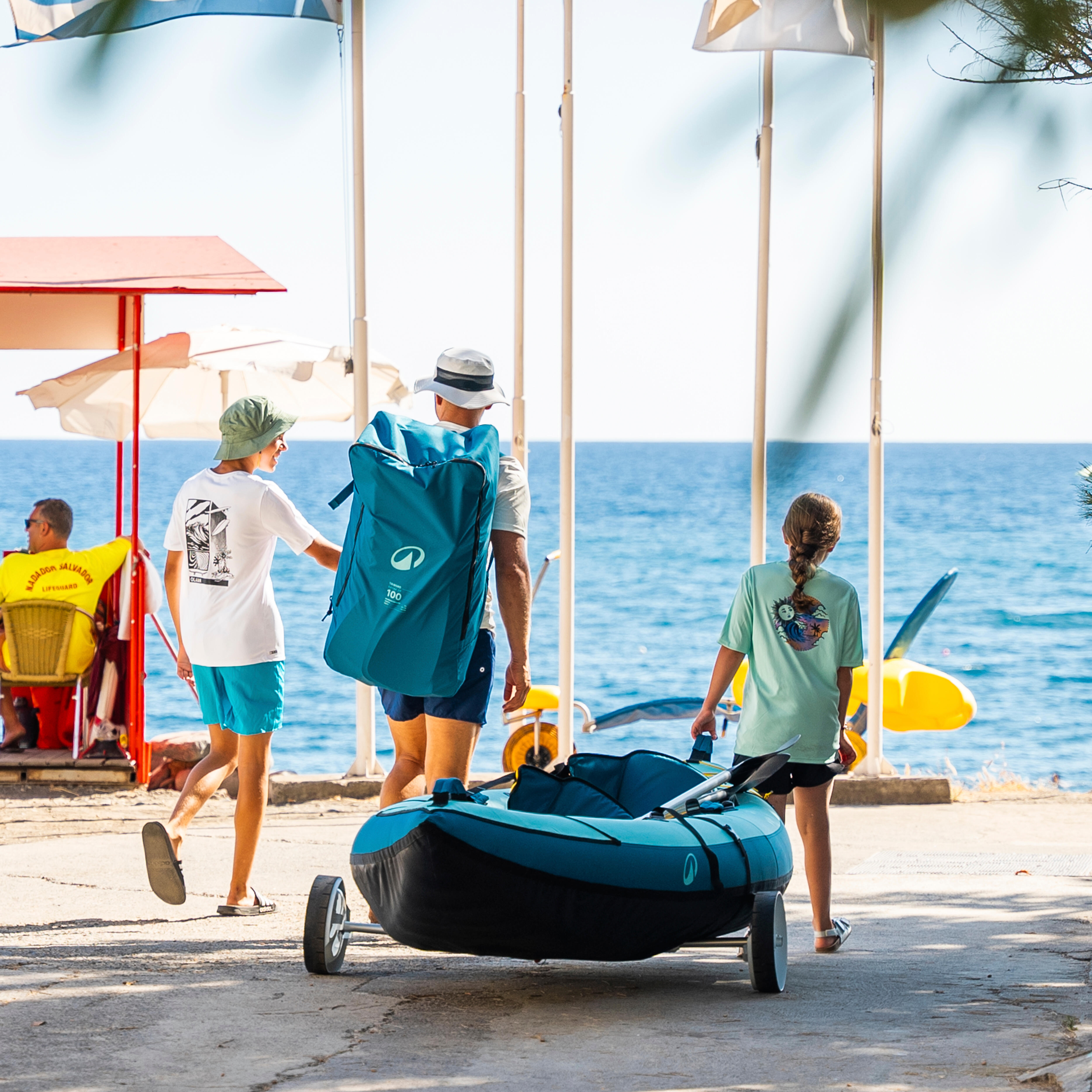 1- or 2-Person Inflatable Kayak Pack, 100 - TRIBORD