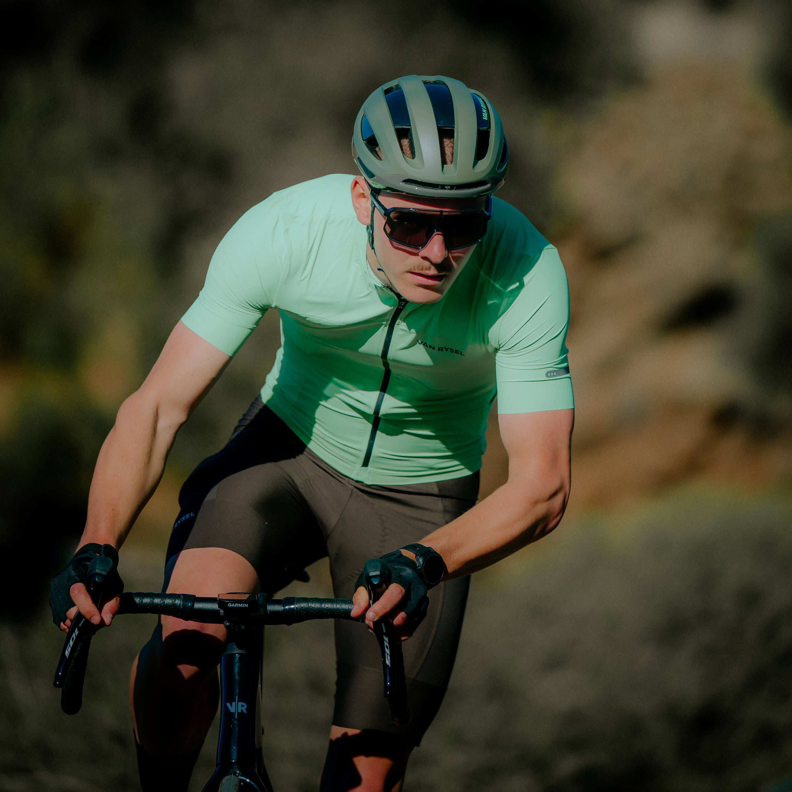 Men's fitted road cycling short-sleeved jersey, EDR 2 green -  3