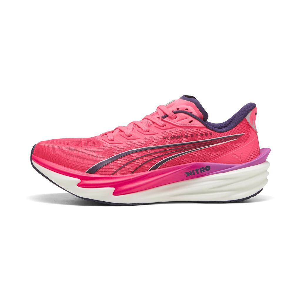 Women's running shoes, Puma Deviate Nitro - Pink/White