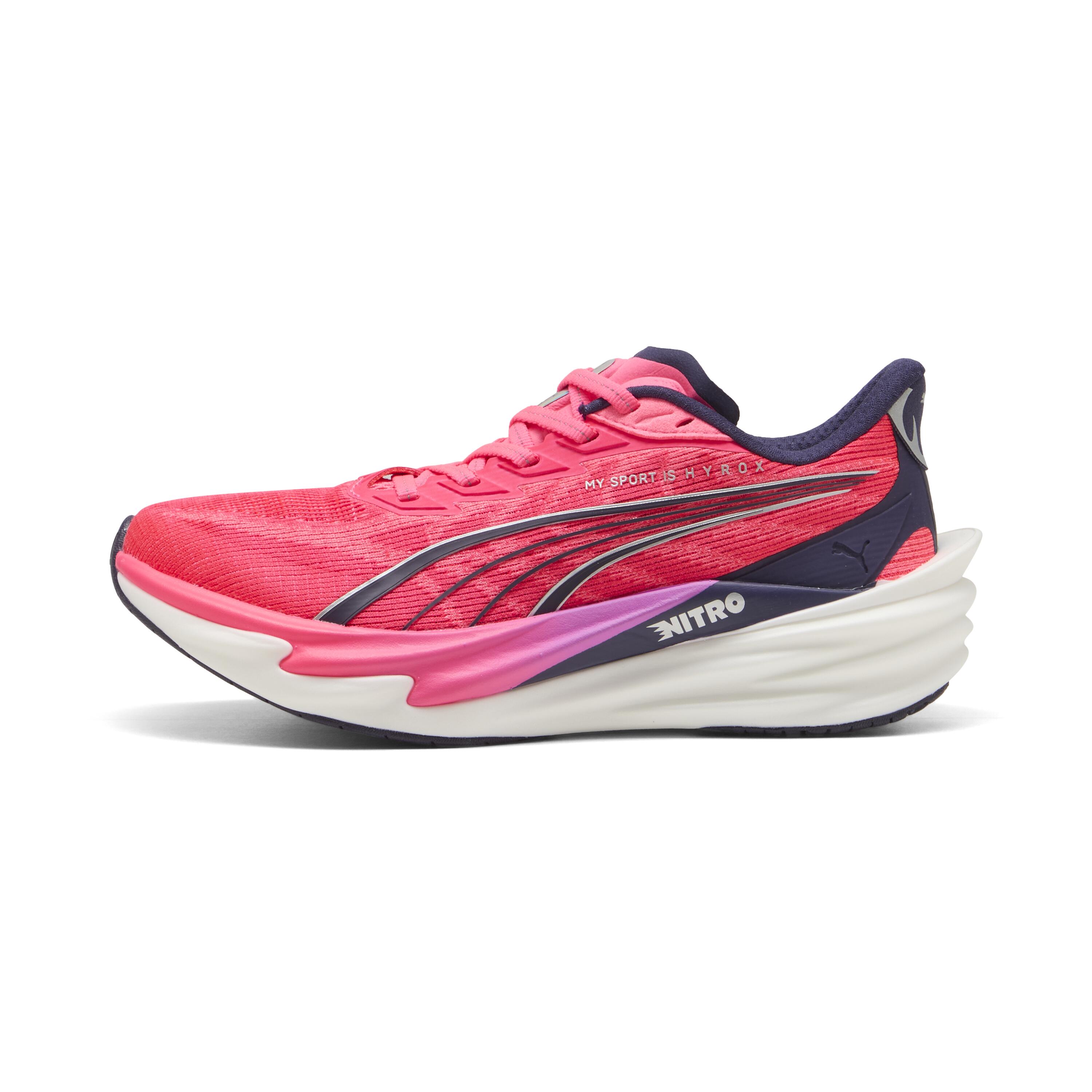 Chaussures de Running Hyrox Homme, Puma Deviate Nitro 4 Rose et Blanc