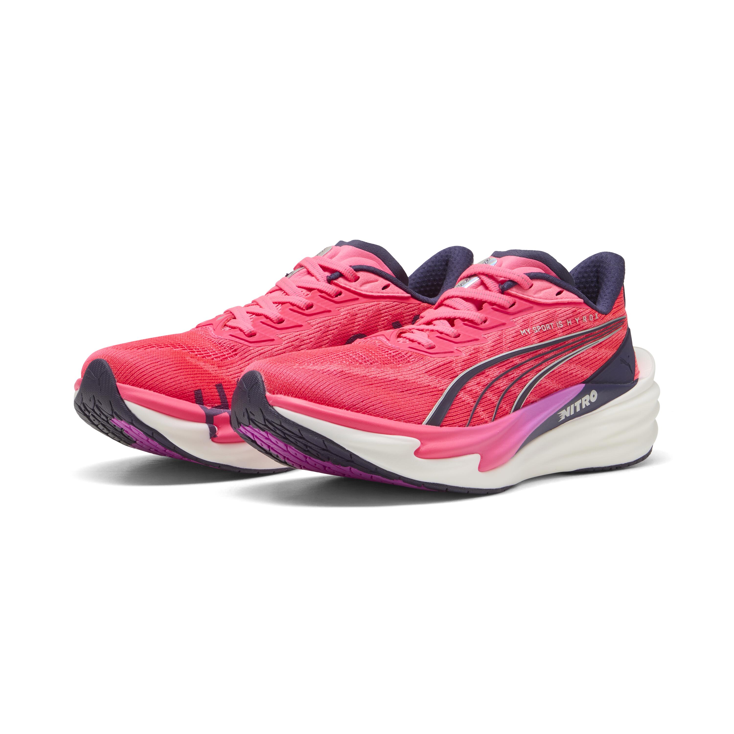 Zapatillas de Running Hyrox Hombre, Puma Deviate Nitro 4 rosa y blanco  3/9