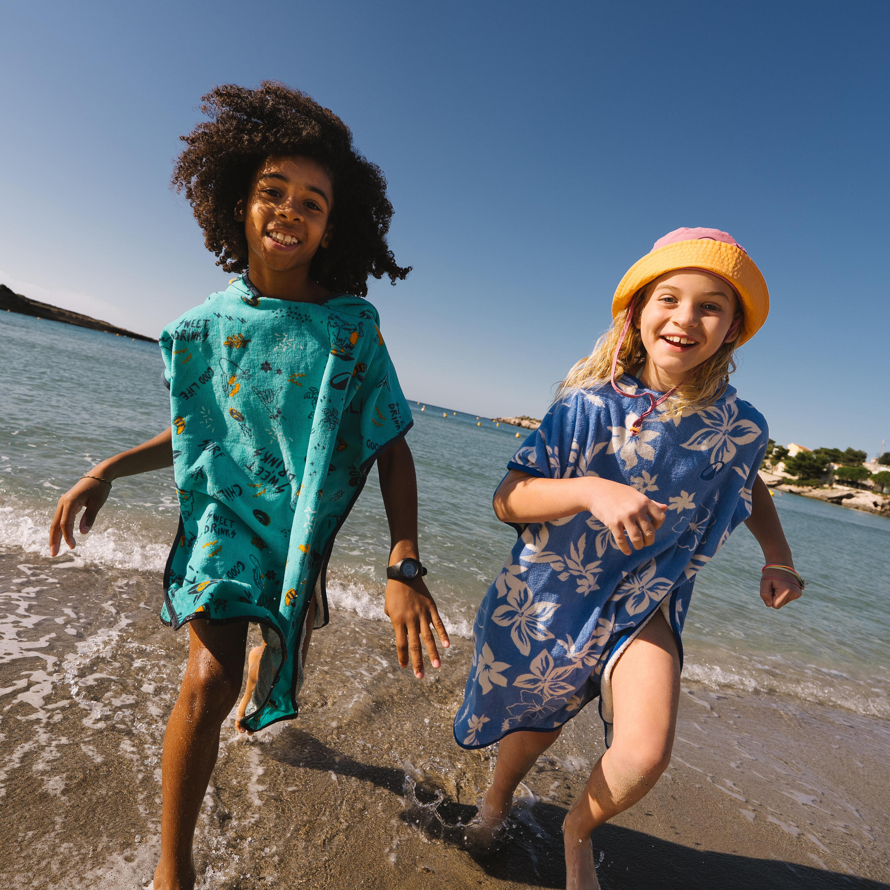 Poncho de bain surf enfant de 110 à 135cm, 500 Allov vert 2/12