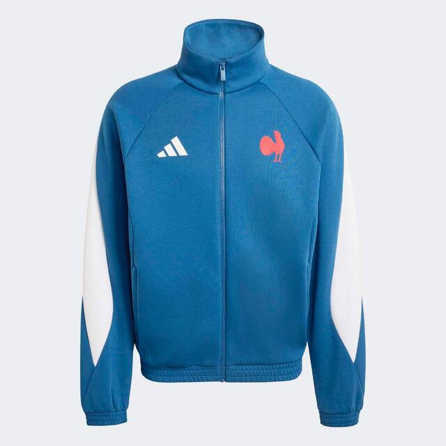 VESTE  DE RUGBY XV DE FRANCE ADULTE,  VESTE SUPPORTER FFR BLEU