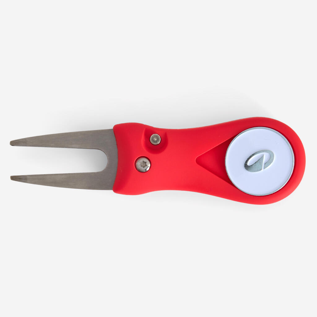 Golf automatic divot repair tool - INESIS red