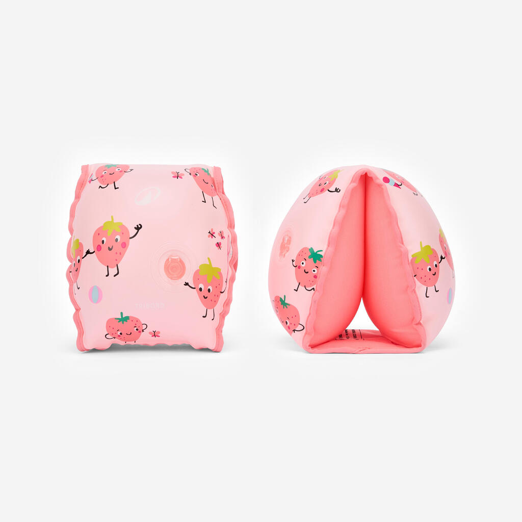 BRASSARD TEXTILE FRAISE ROSE