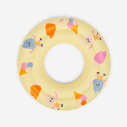 Bouée piscine gonflable 51 cm pour enfants 3-6 ans, glaces jaune