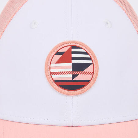 Кепка 500 для вітрильного спорту біла/рожева