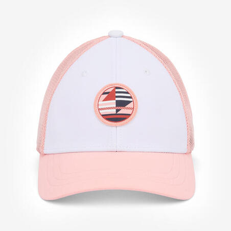Кепка 500 для вітрильного спорту біла/рожева