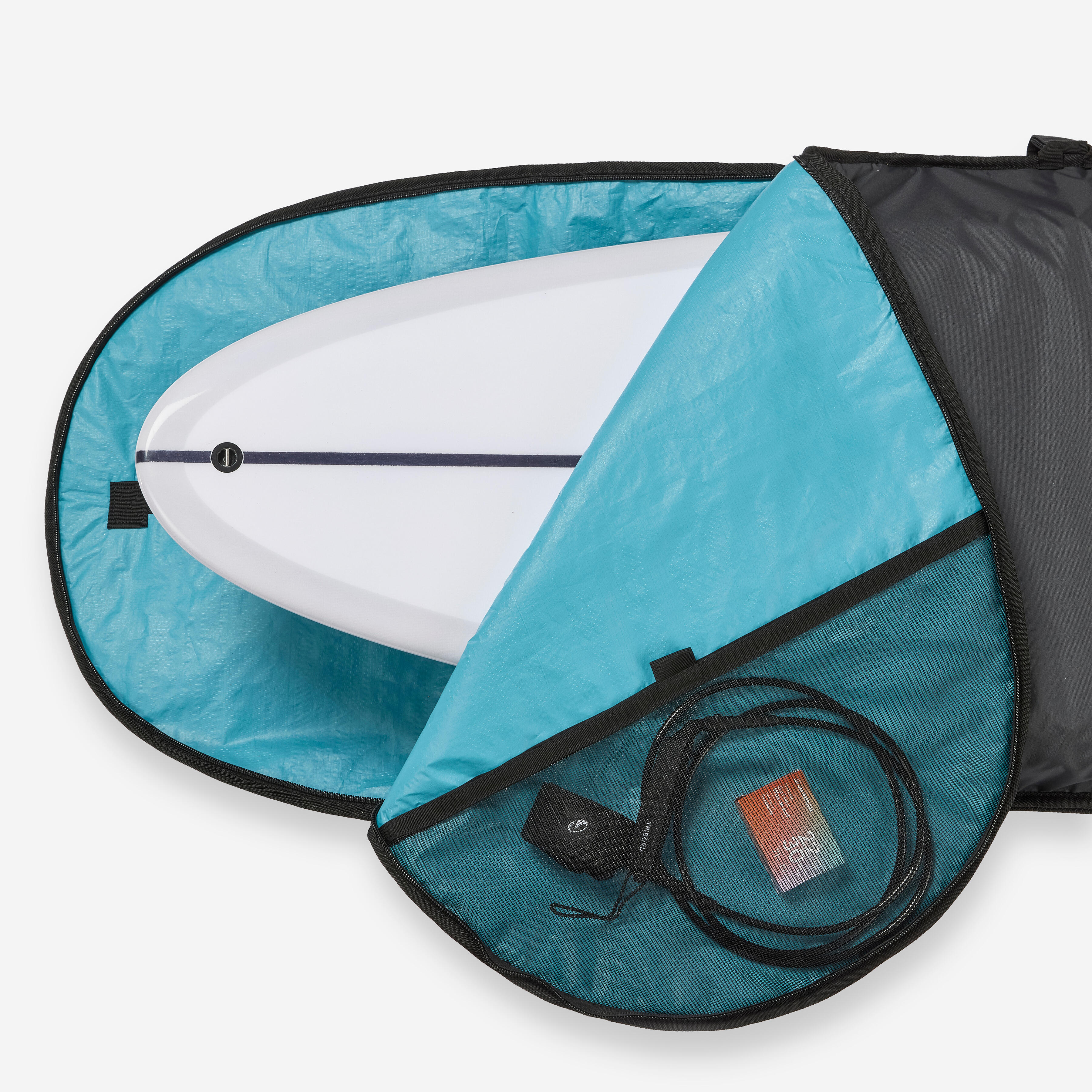 DECATHLON Prenosný obal Boardbag 500 na surfovaciu dosku s dĺžkou do 8'2 modrý bez · záber 5