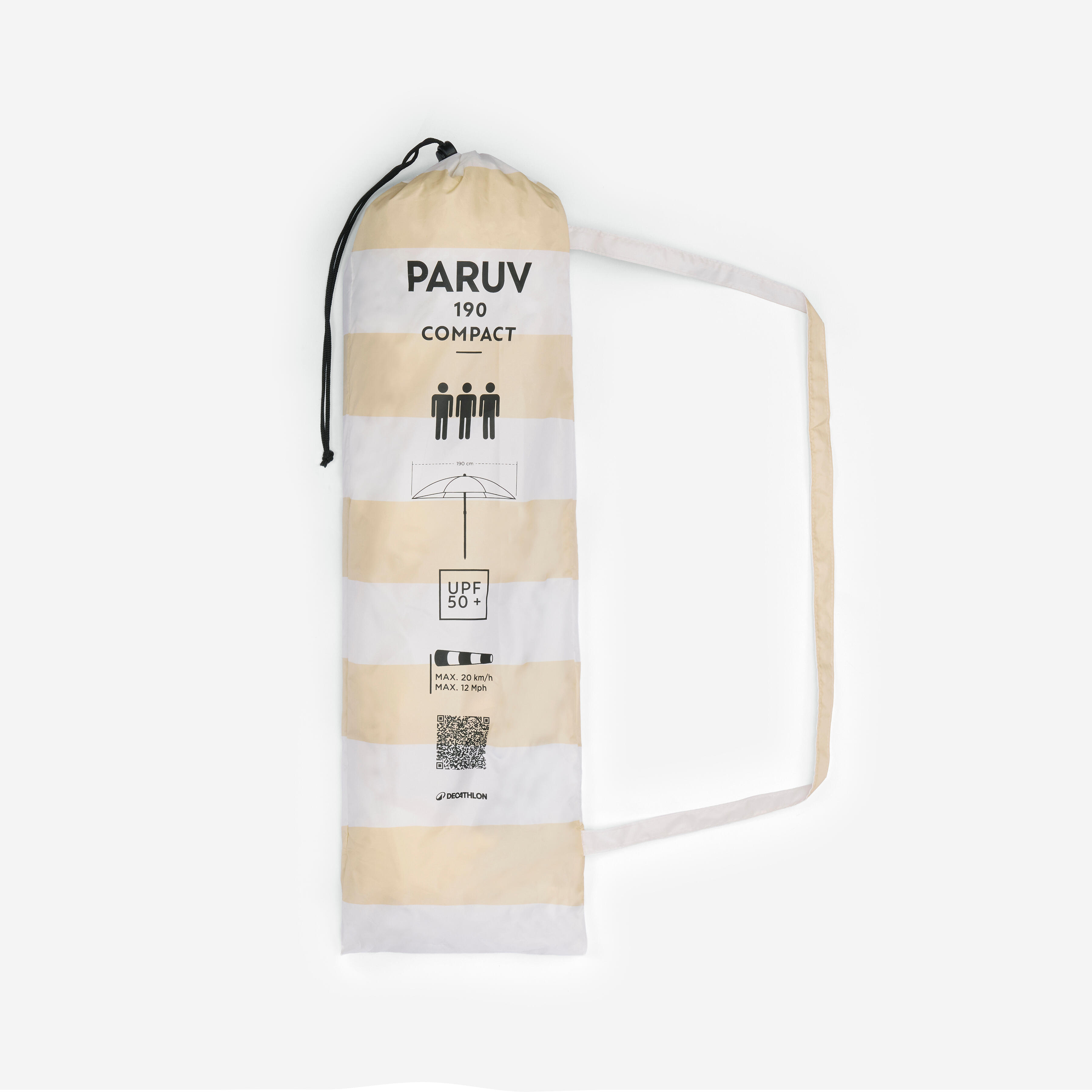 3-Person UPF 50+ Beach Umbrella, Paruv 190  - DECATHLON