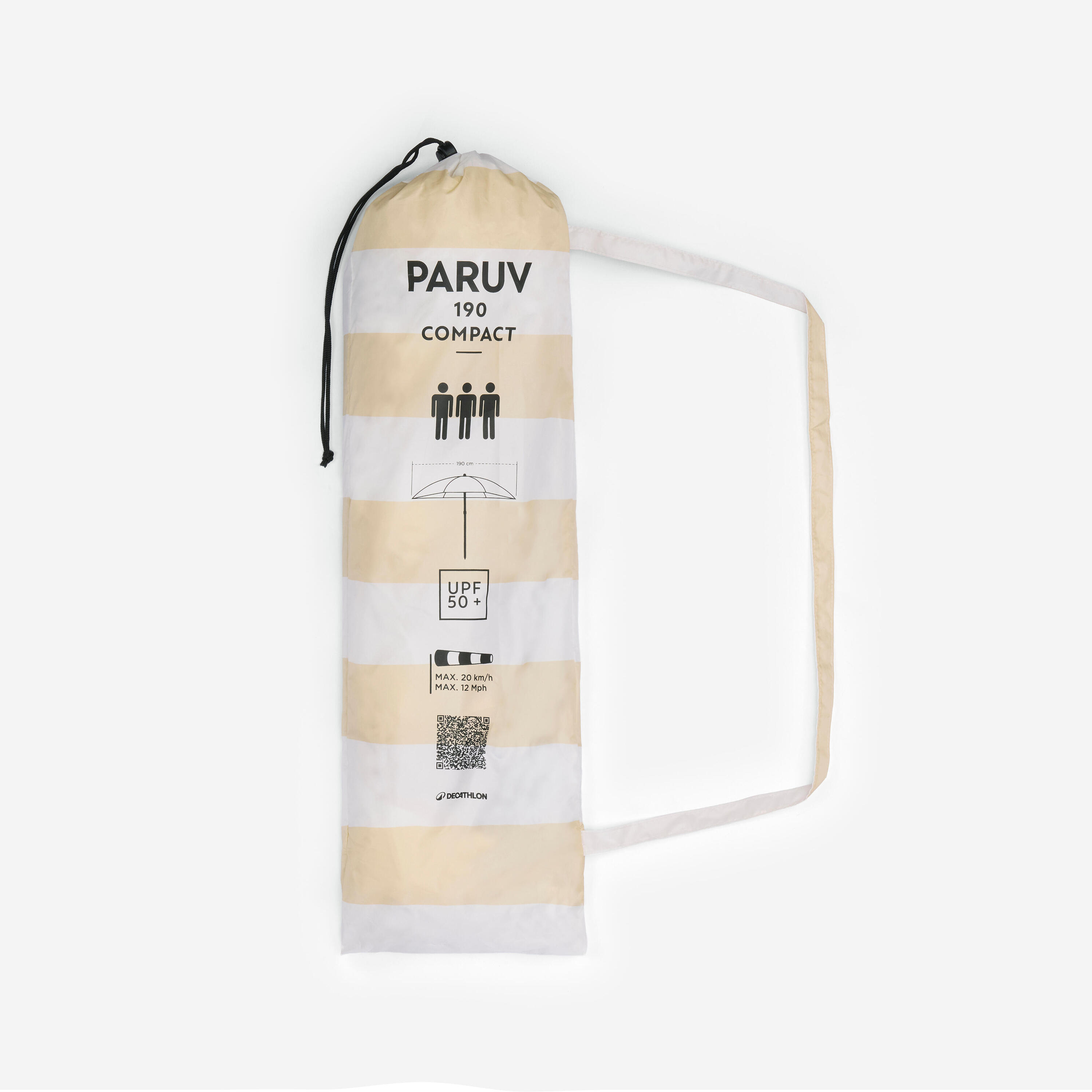 Parasol de plage FPRUV 50+ 3 places, Paruv 190 7/9