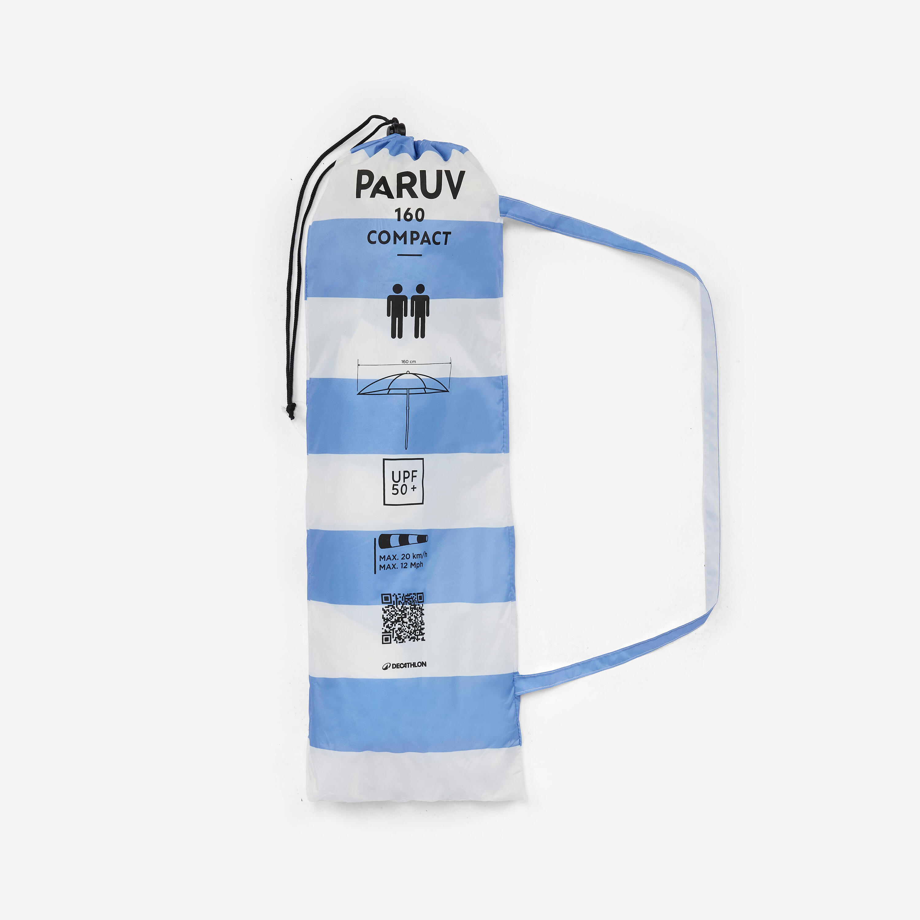Parasol de plage FPRUV 50+ 2 places, Paruv 160 8/14