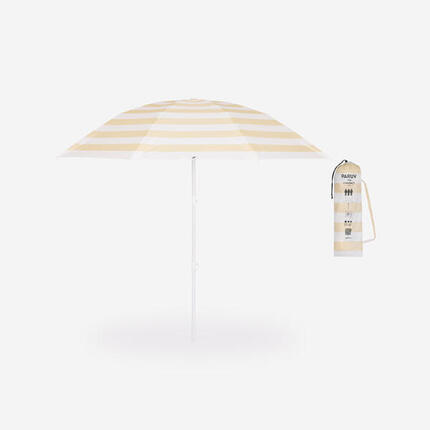 Parasol de plage compact 3 places UPF 50+ - Paruv 190 gris