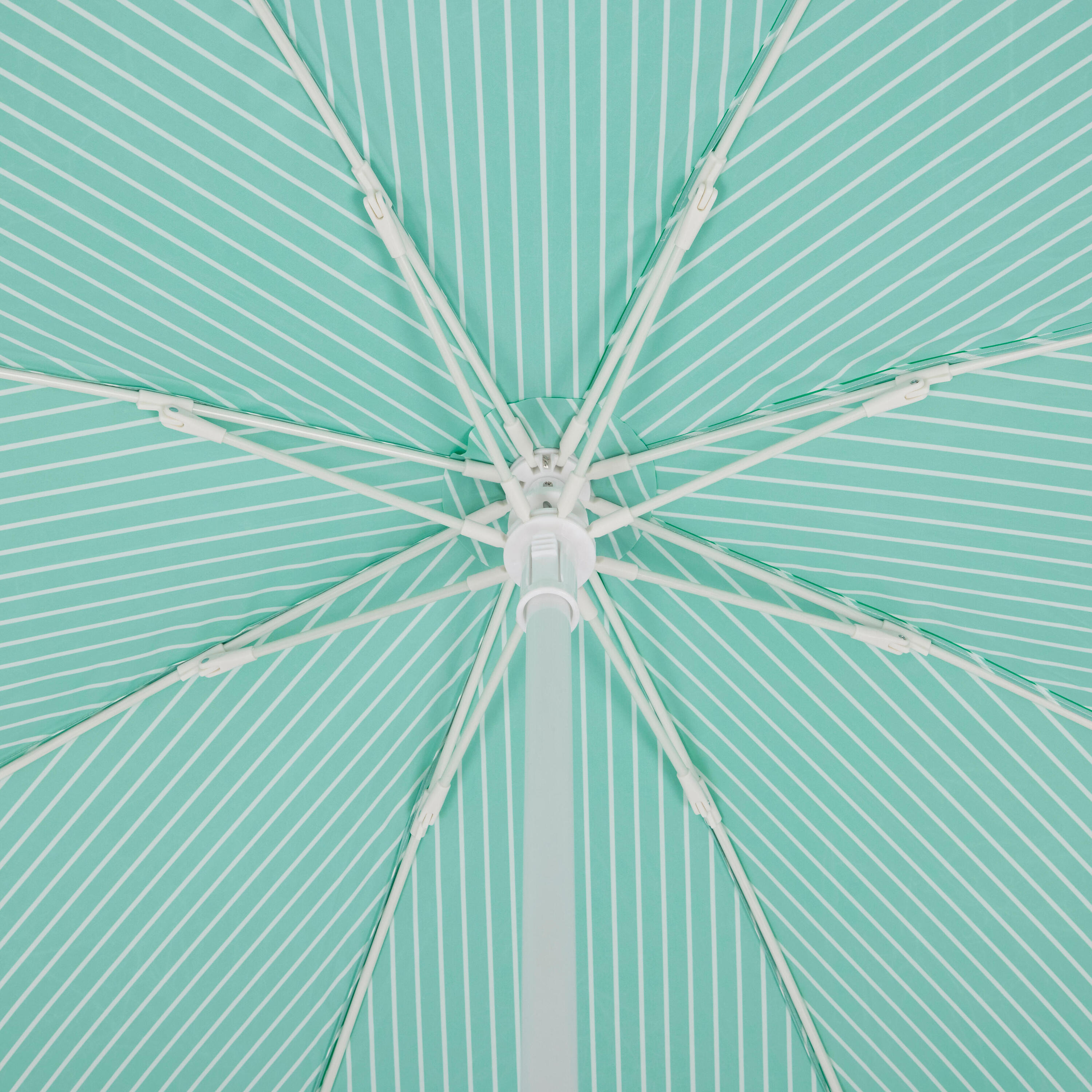 Parasol de plage anti-uv compact 2 places, PARUV stripes vert 5/9