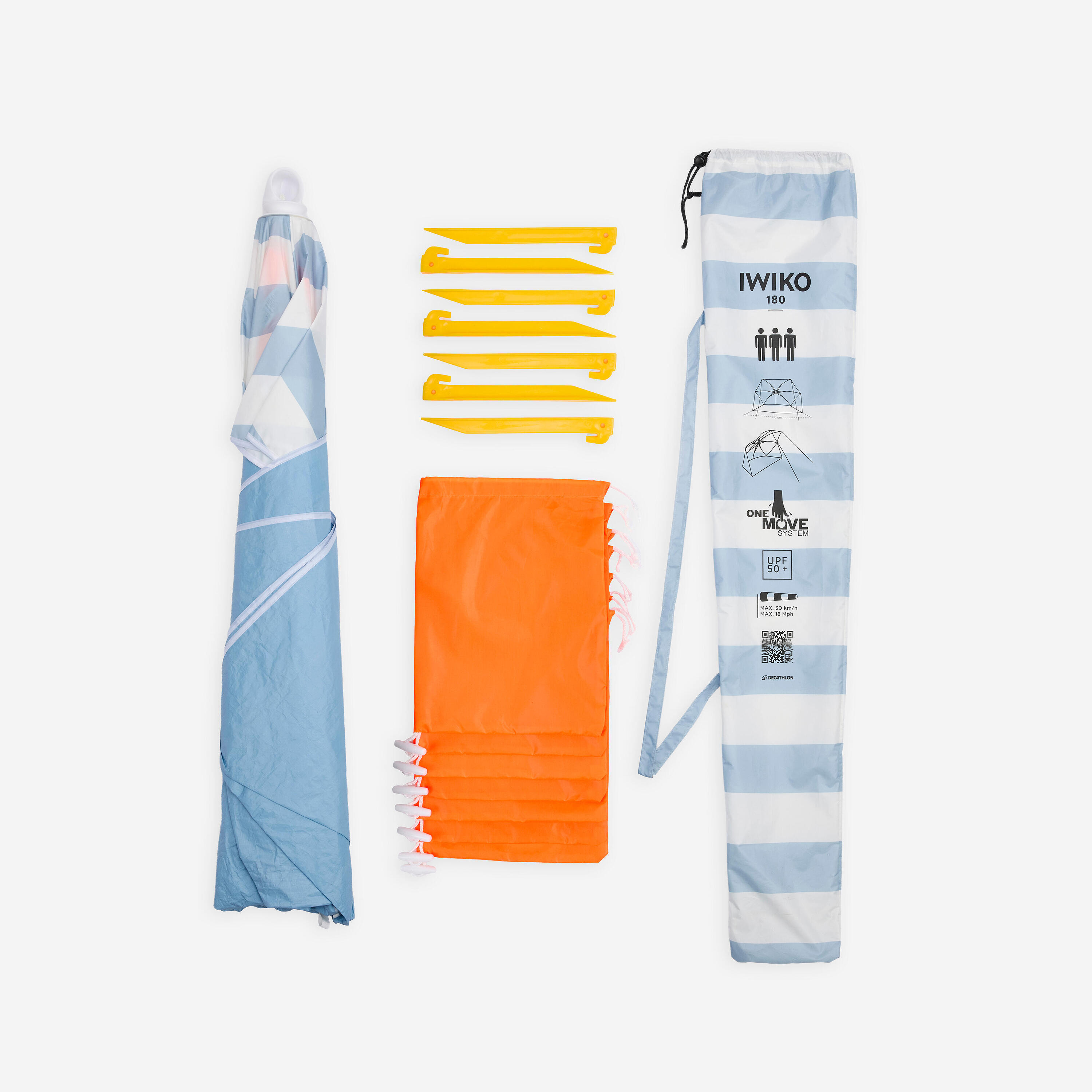 Strandmuschel UV-Schutz 50+ 3 Personen Iwiko - Dreamy blau 2/12