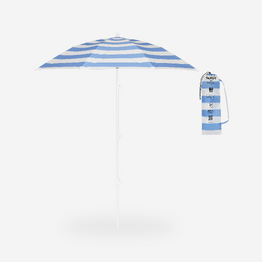 Parasol de plage anti-uv compact 2 places, PARUV horizon bleu