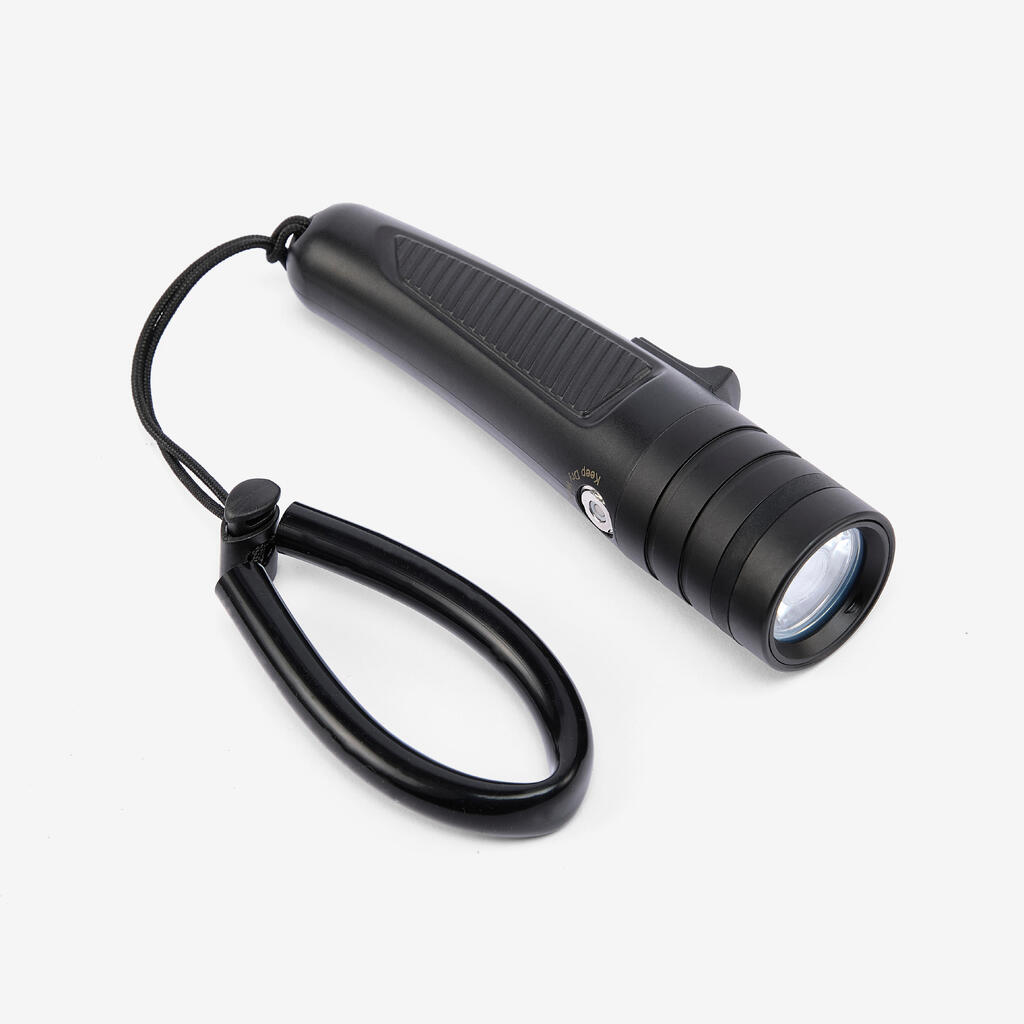 Φακός 1.600 lm για ψαροντούφεκο και καταδύσεις - Μαύρο
