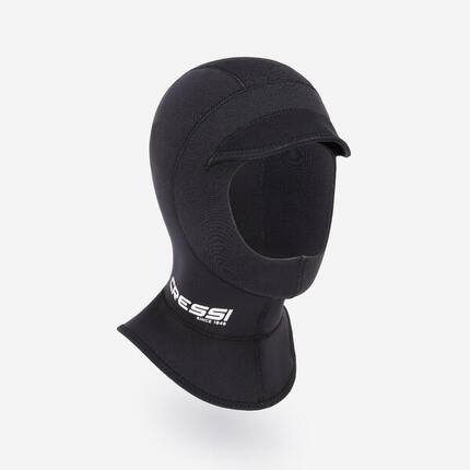 Kopfhaube Neopren 2 mm Visier - Peaked Hood schwarz
