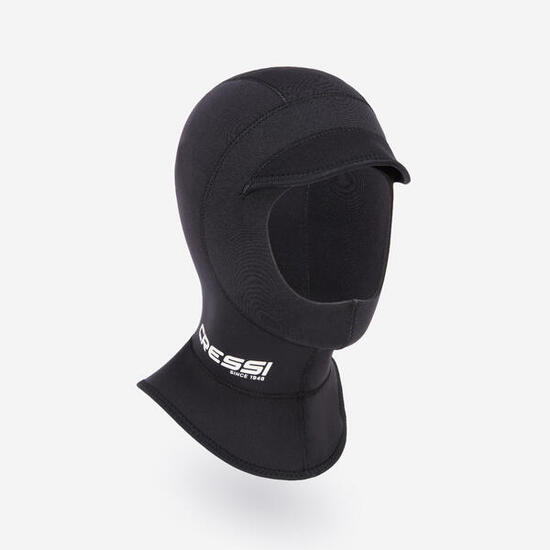 Kopfhaube Neopren 2 mm Visier - Peaked Hood schwarz