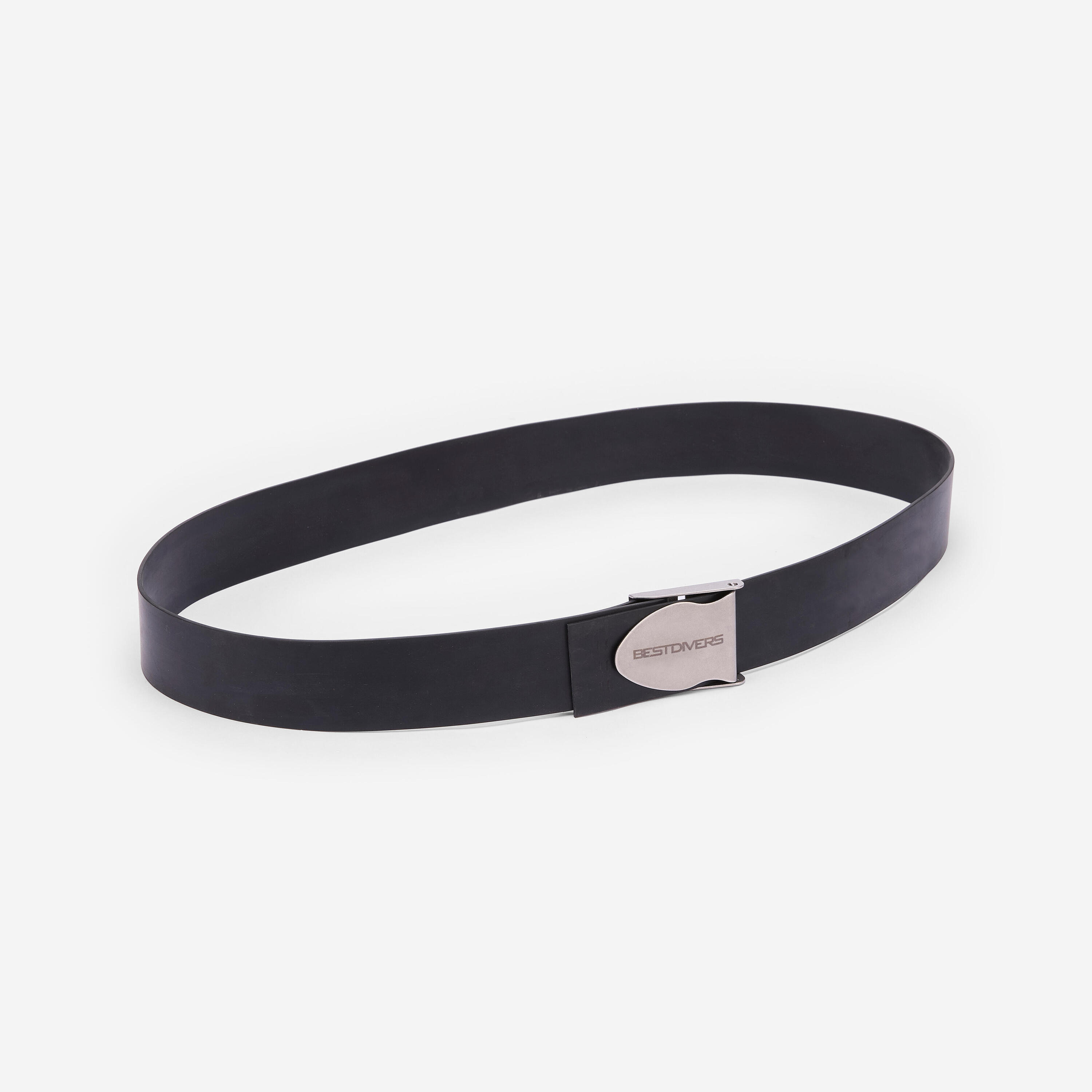 Ceinture de plongée caoutchouc avec boucle américaine US inox, noir 2/3