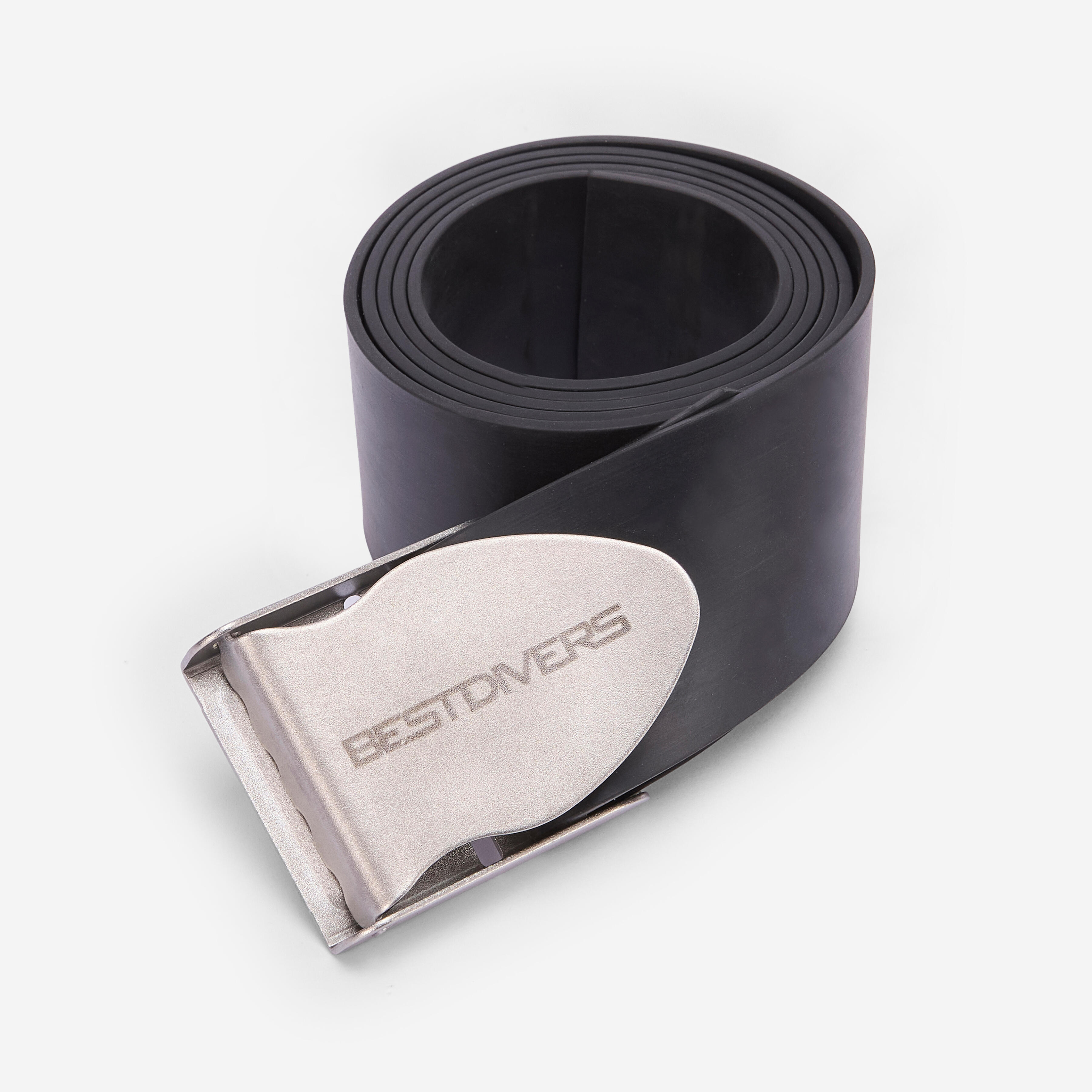 Ceinture de plongée caoutchouc avec boucle américaine US inox, noir