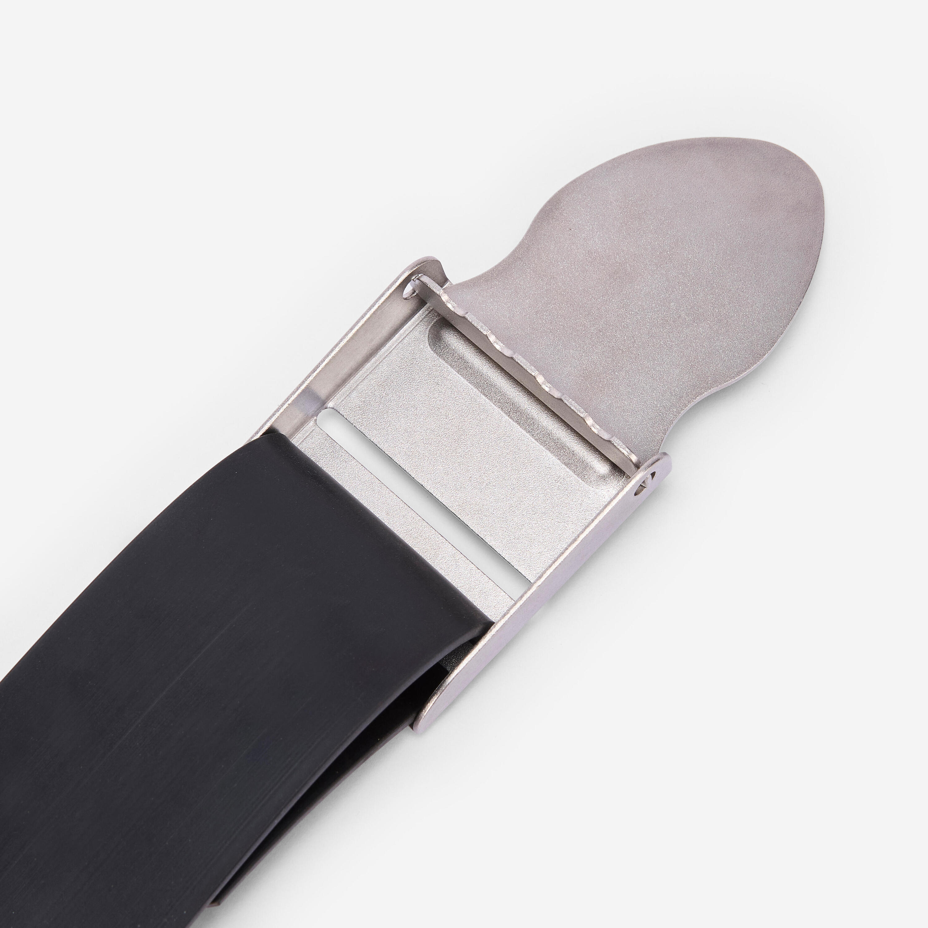 Ceinture de plongée caoutchouc avec boucle américaine US inox, noir 3/3