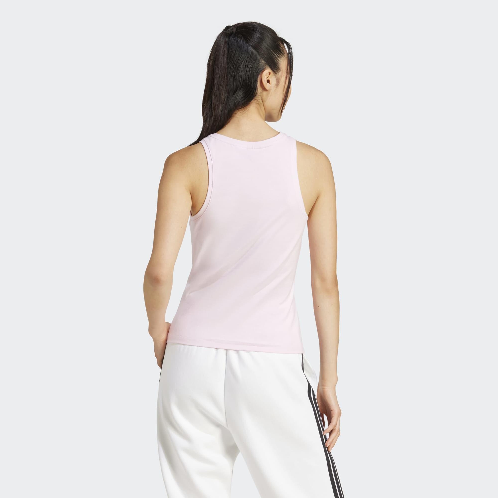 Canotta ADIDAS donna palestra regular fit cotone rosa 2/5