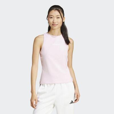 Canotta nera ADIDAS donna palestra regular fit cotone