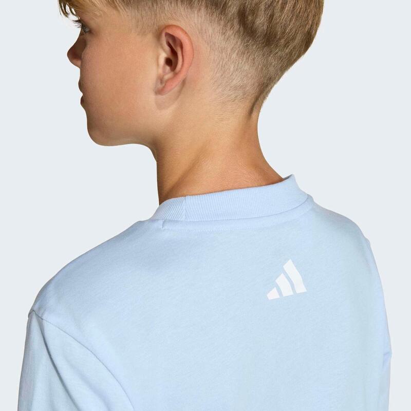 Tricou ADIDAS din bumbac, albastru, copii