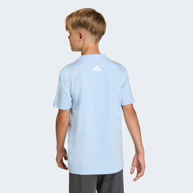 Tricou ADIDAS din bumbac, albastru, copii