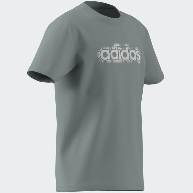Tricou ADIDAS din bumbac, verde, copii