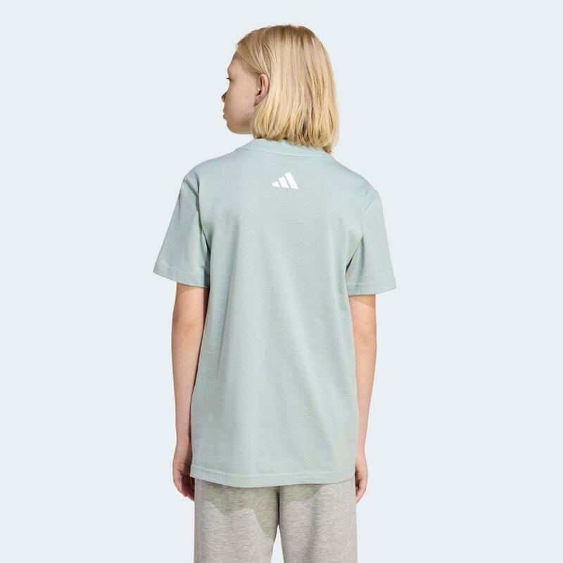 Tricou ADIDAS din bumbac, verde, copii