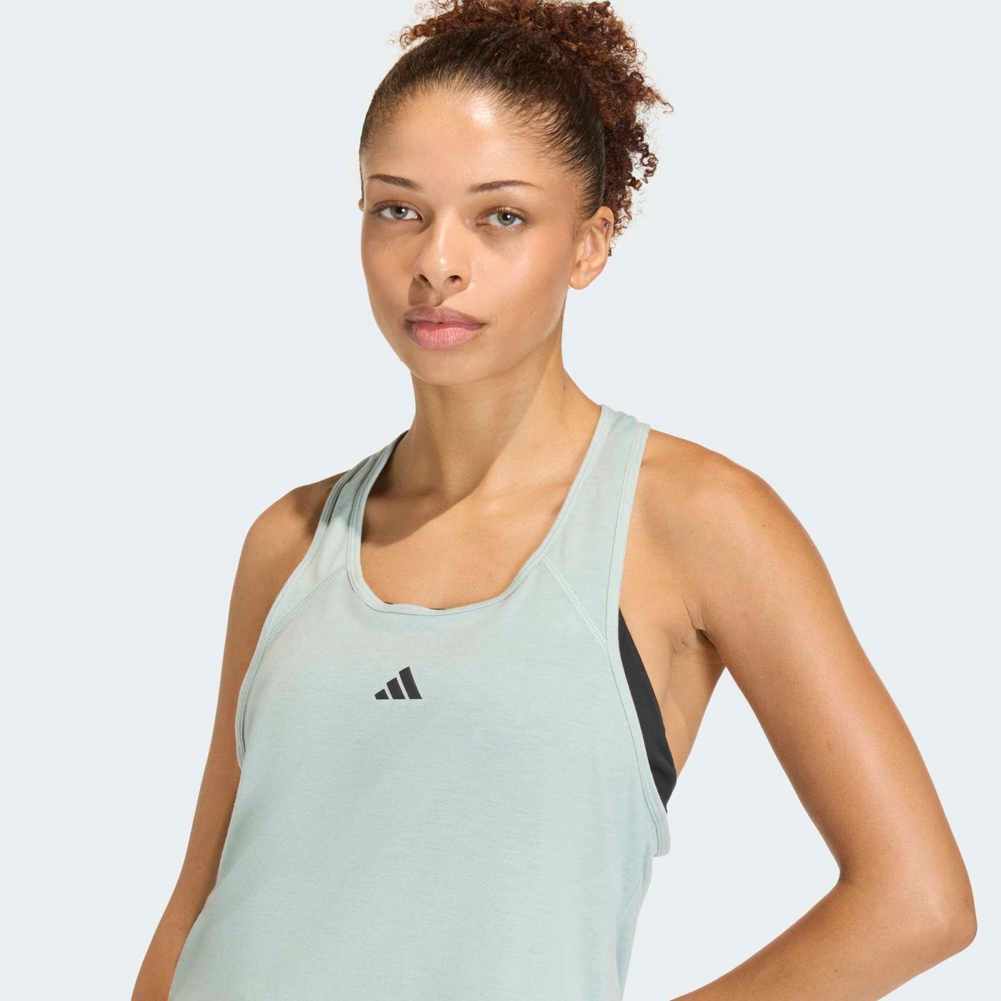 Canotta ADIDAS donna palestra regular fit traspirante verde 4/6