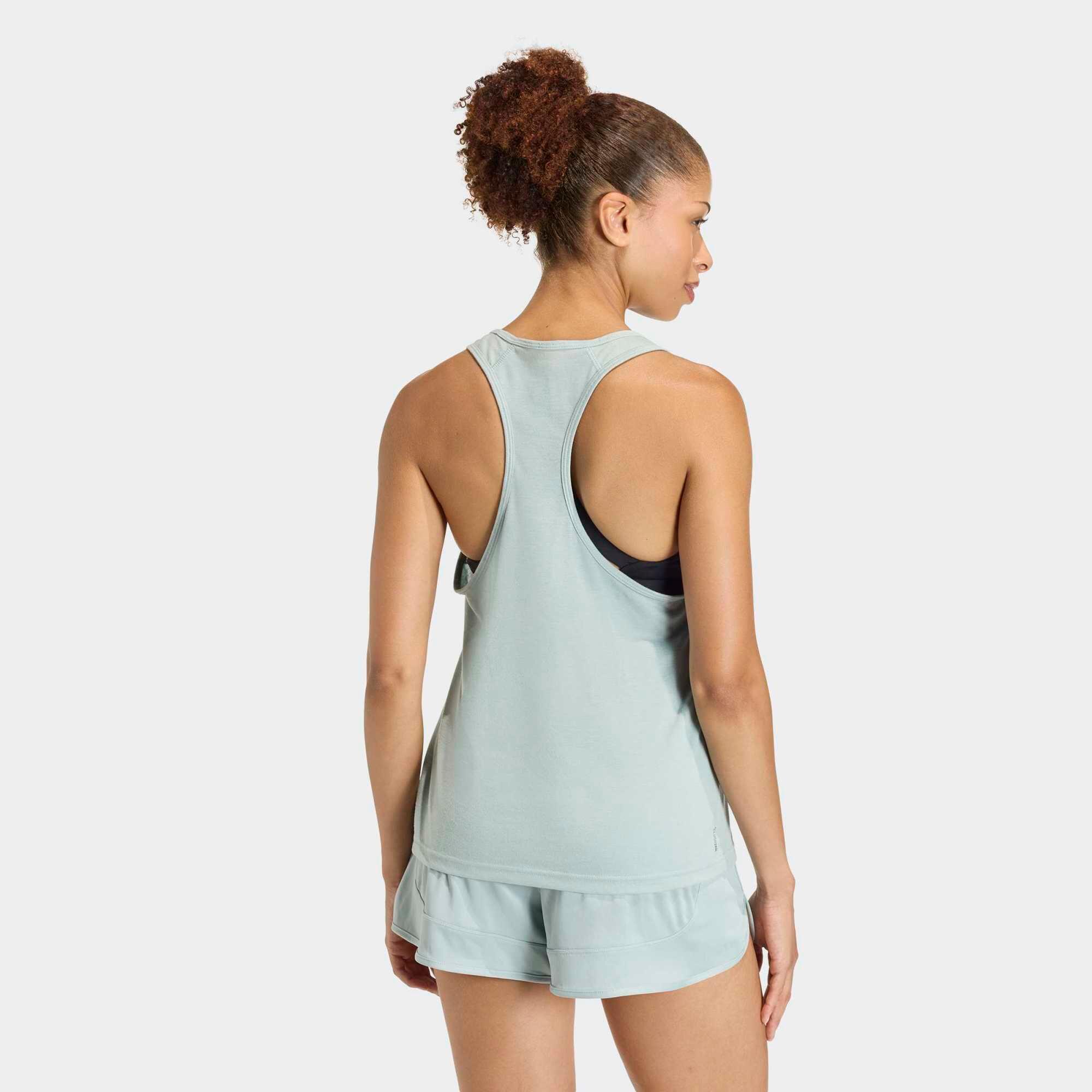 Canotta ADIDAS donna palestra regular fit traspirante verde 2/6