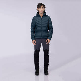 Men’s hooded down hiking jacket -5°C, MT100 - Green