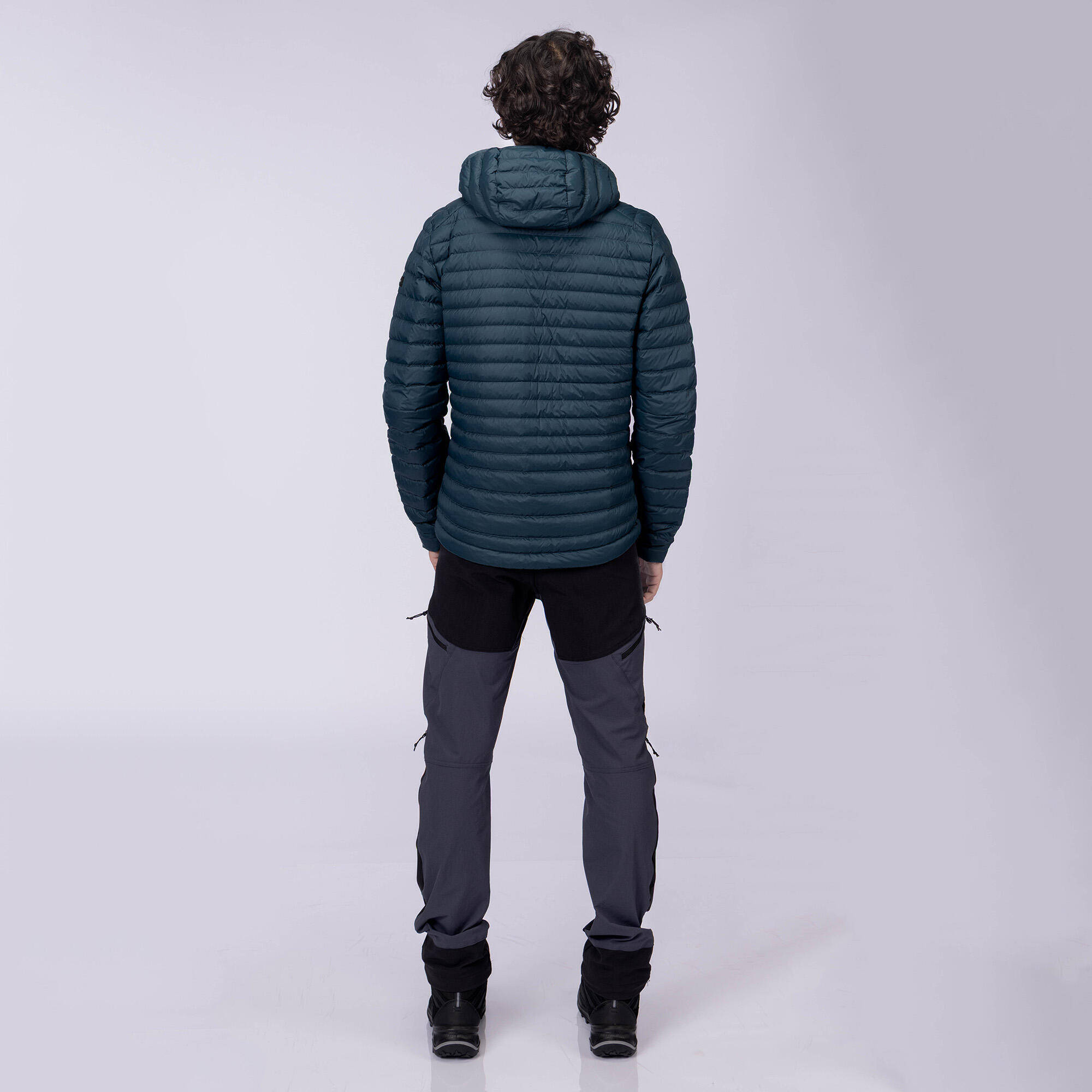 Men’s hooded down hiking jacket -5°C, MT100 - Green -  5