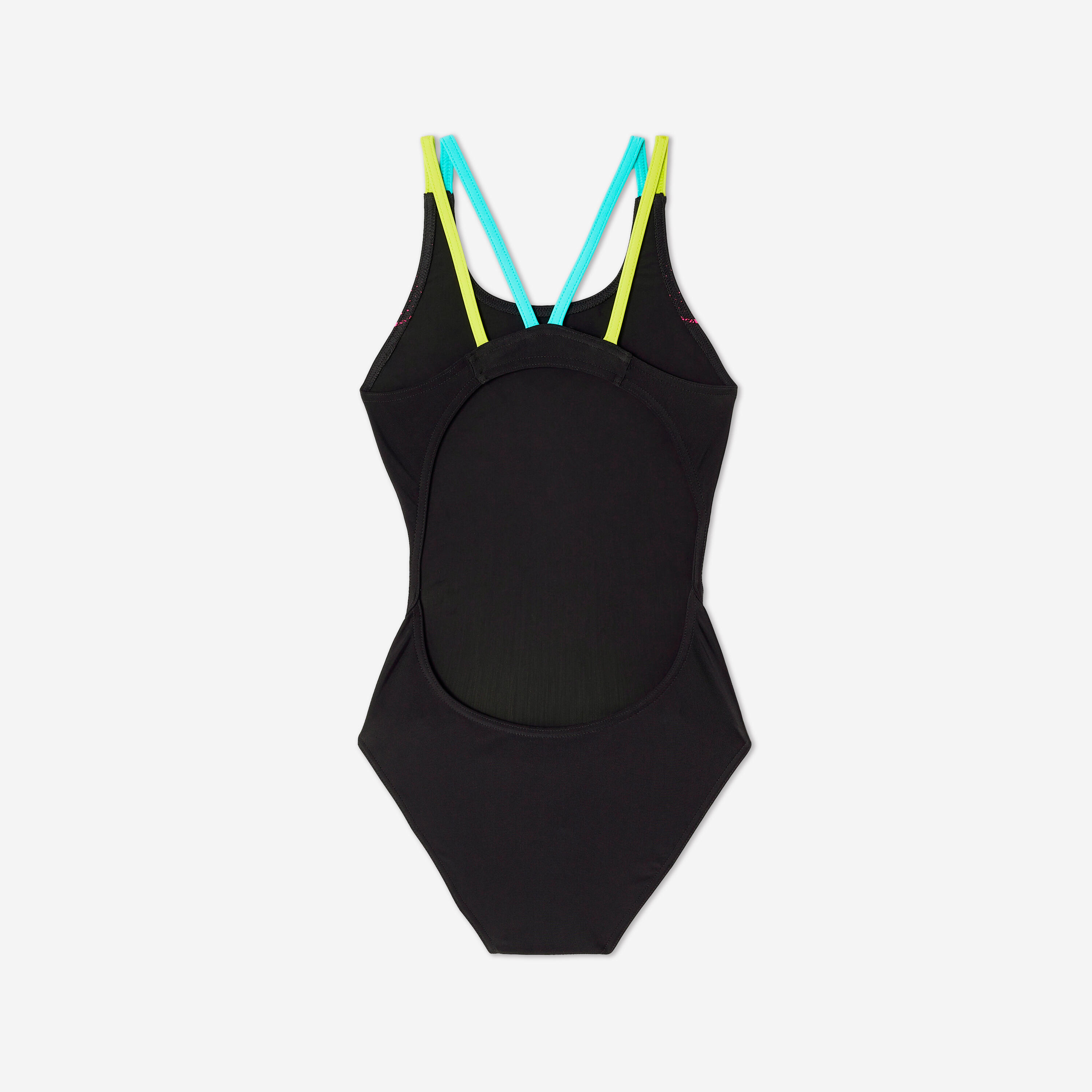 Maillot de bain 1 pièce natation Fille - Arena noir double straps 8/9
