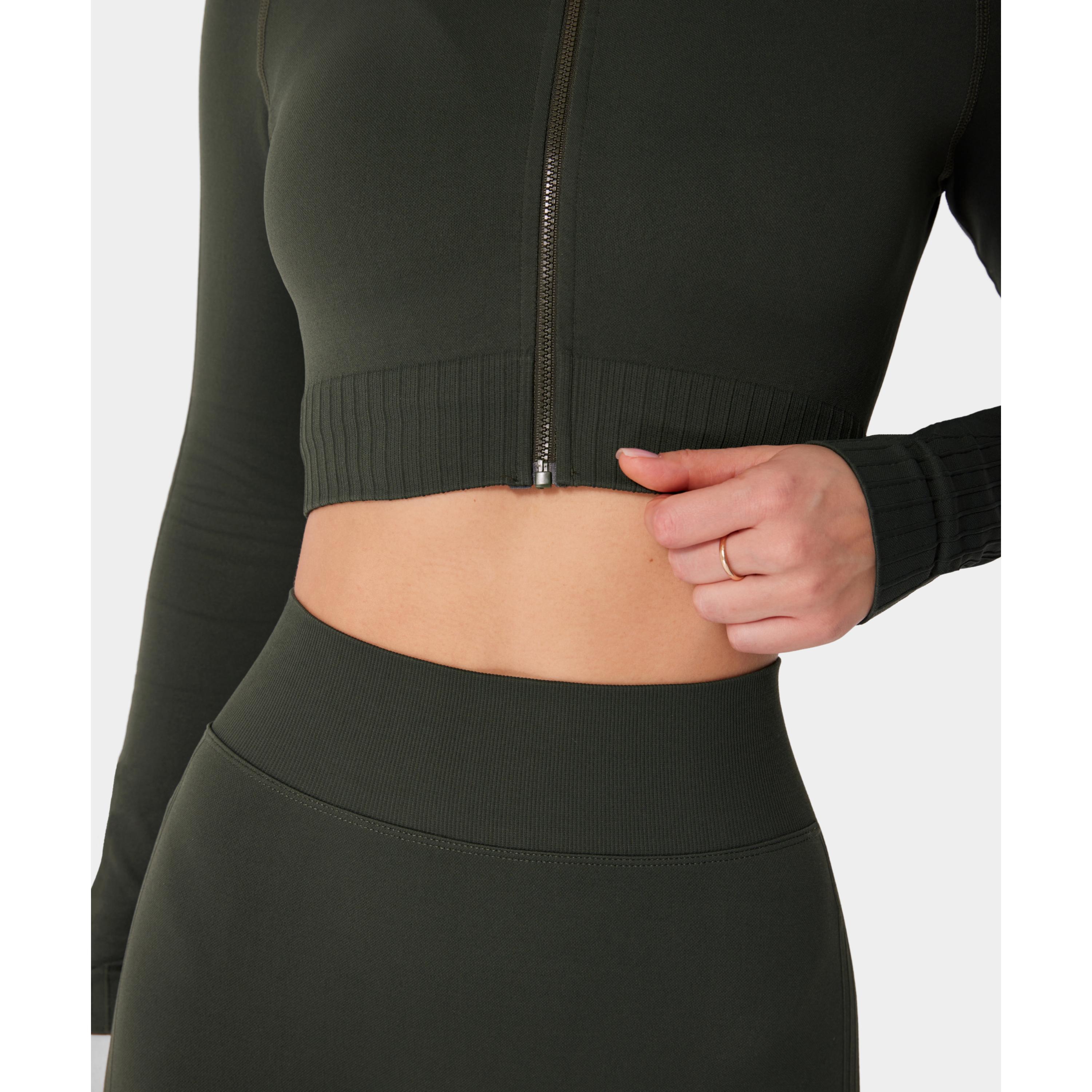 Longsleeve bezszwowy rozpinany Carpatree Elite zielony 2/5