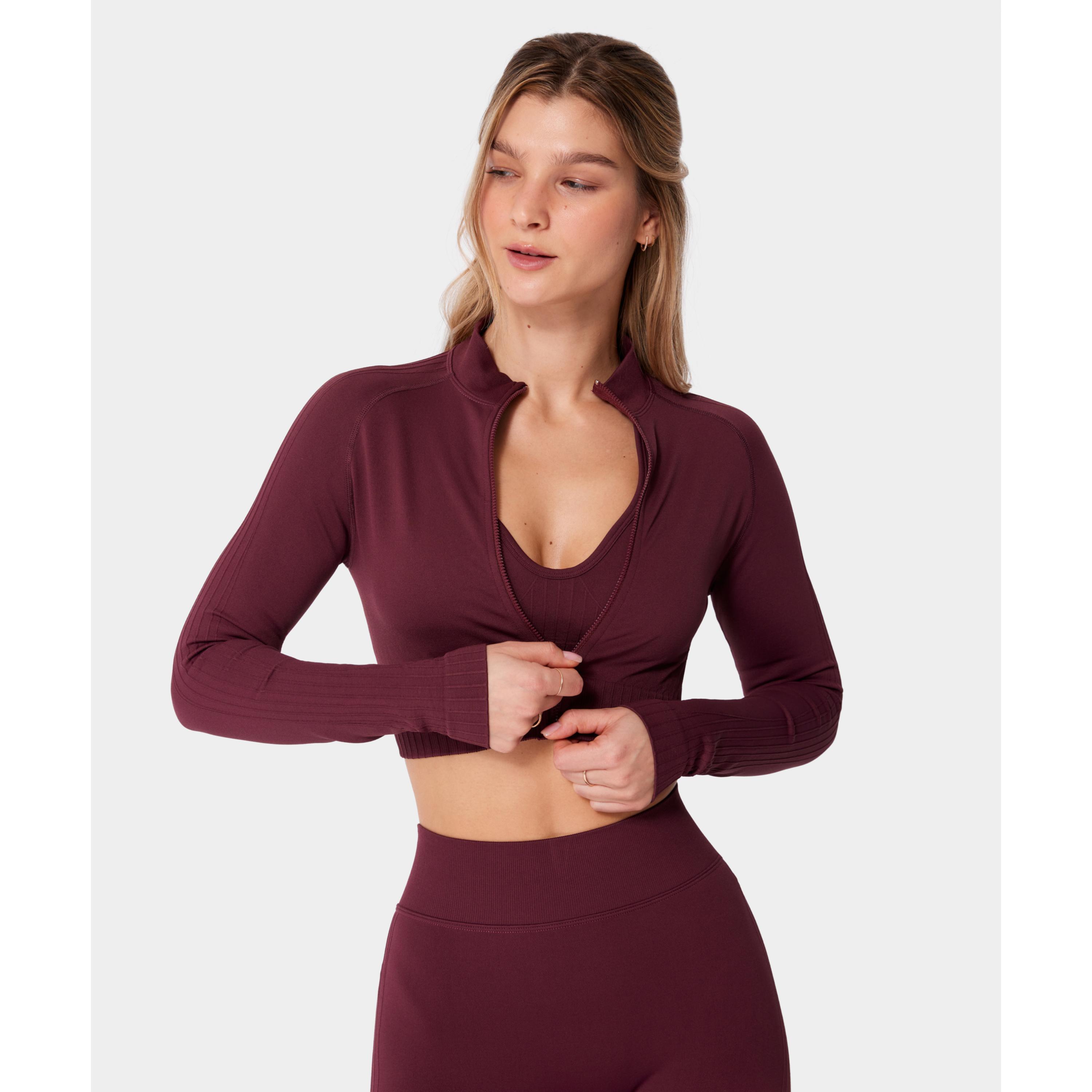 Longsleeve bezszwowy rozpinany Carpatree Elite fioletowy 2/5